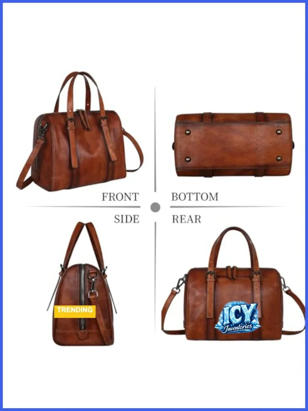 Genuine Leather Satchel Bag for Women Crossbody Shoulder Tote Lightweight